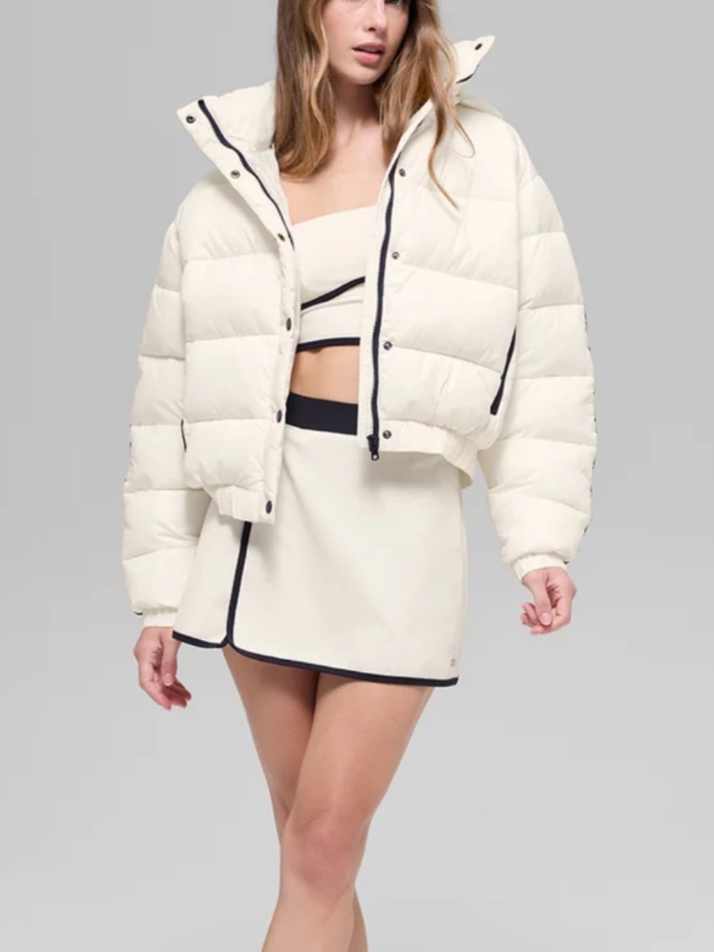 Alo Yoga Aspen Love Puffer Jacket in Ivory XS